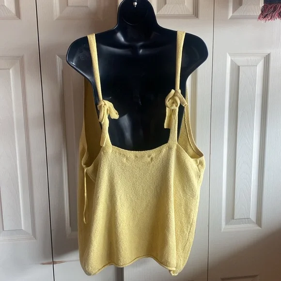 Free People Beach NWT Deep Vneck Tie Strap Back Cotton Blend Knit Coverup Top - Picture 3 of 11